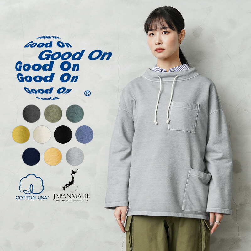 【最短即日発送】クーポンで15%OFF★Good On グッドオン GOBW-2103 TERRY SMOCK テリースモック レディース 日本製【Sx】【T】｜ファッション アメカジ スウェットパーカー ワークウェア カジュアル 国産 フレンチテリー 夏 ワイパー｜WAIPER店