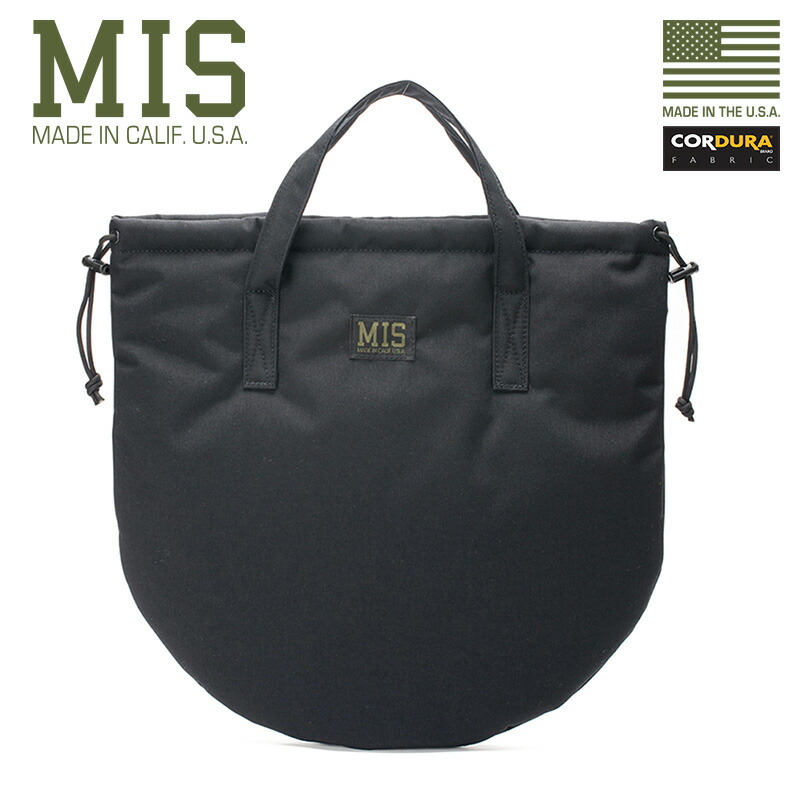 MIS エムアイエス MIS-1021 CORDURA NYLON UK ヘルメットバッグ トートバッグ MADE IN USA - BLACK| メンズ レディース ミリタリーバッグ ミニトート 手提げ おしゃれ ブランド 旅行 通勤 通学 撥水 大容量