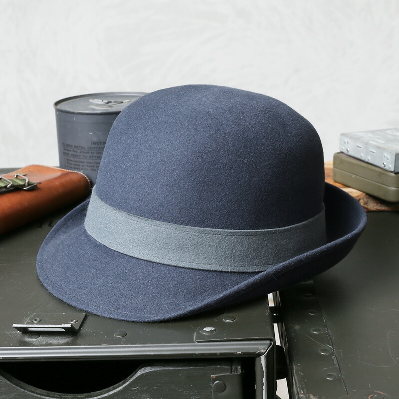 実物 新品 デッドストック チェコ軍 アンゴラ フェルトハット BLUE GREY【クーポン対象外】【I】｜メンズ レディース 帽子 ボーラーズハット グレー 軍放出品 おしゃれ クラシック 紳士 トラッド