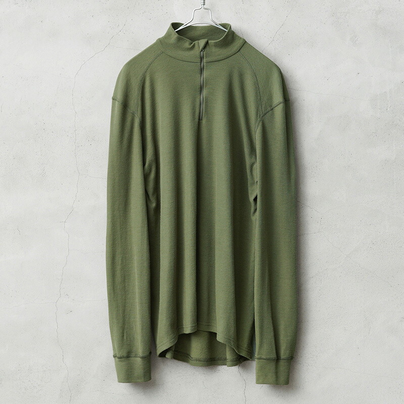 【楽天市場】実物 USED オランダ軍 made by Odlo（オドロ）ハーフジップ ラグラン ベースレイヤー アンダーシャツ オリーブ