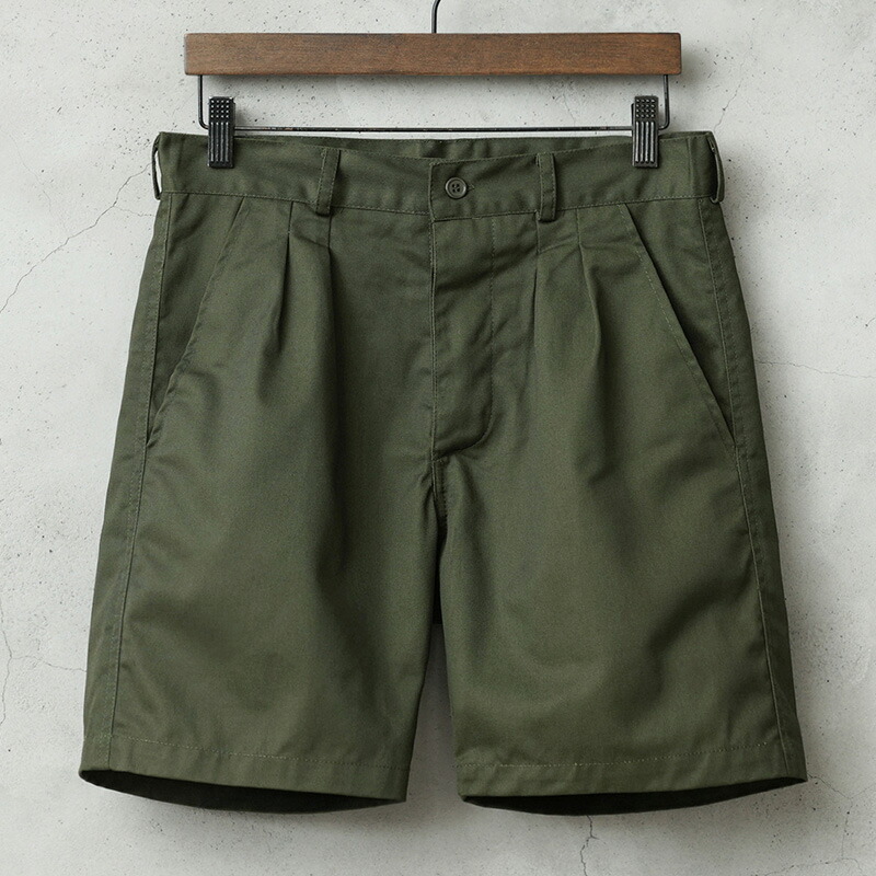 実物 新品 デッドストック フランス軍 バミューダショーツ OLIVE / ショートパンツ【クーポン対象外】【I】|メンズファッション ミリタリー 短パン ヴィンテージ ポリコットン M-52 チノショーツ 古着 おしゃれ