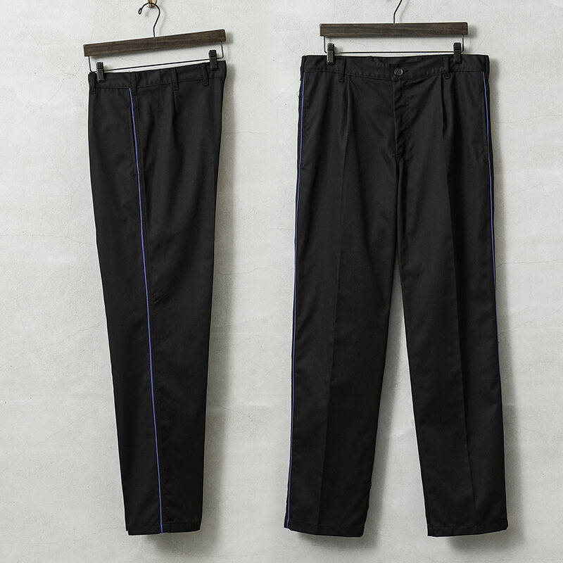 実物 新品 デッドストック イタリア軍 AIR FORCE ブルー サイドライン DRESS トラウザーズ #5 / TCツイル【クーポン対象外】【I】｜ミリタリー ドレスパンツ メンズファッション ブラック テーパード ワンタック コットン ポリエステル 古着 おしゃれ