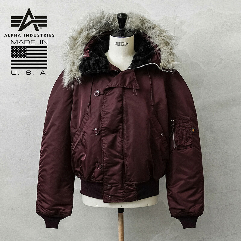 ALPHA アルファ デッドストック MADE IN USA N-2B フライトジャケット BURGUNDY【クーポン対象外】【I】｜｜アウター ジャケット コート ミリタリー 春