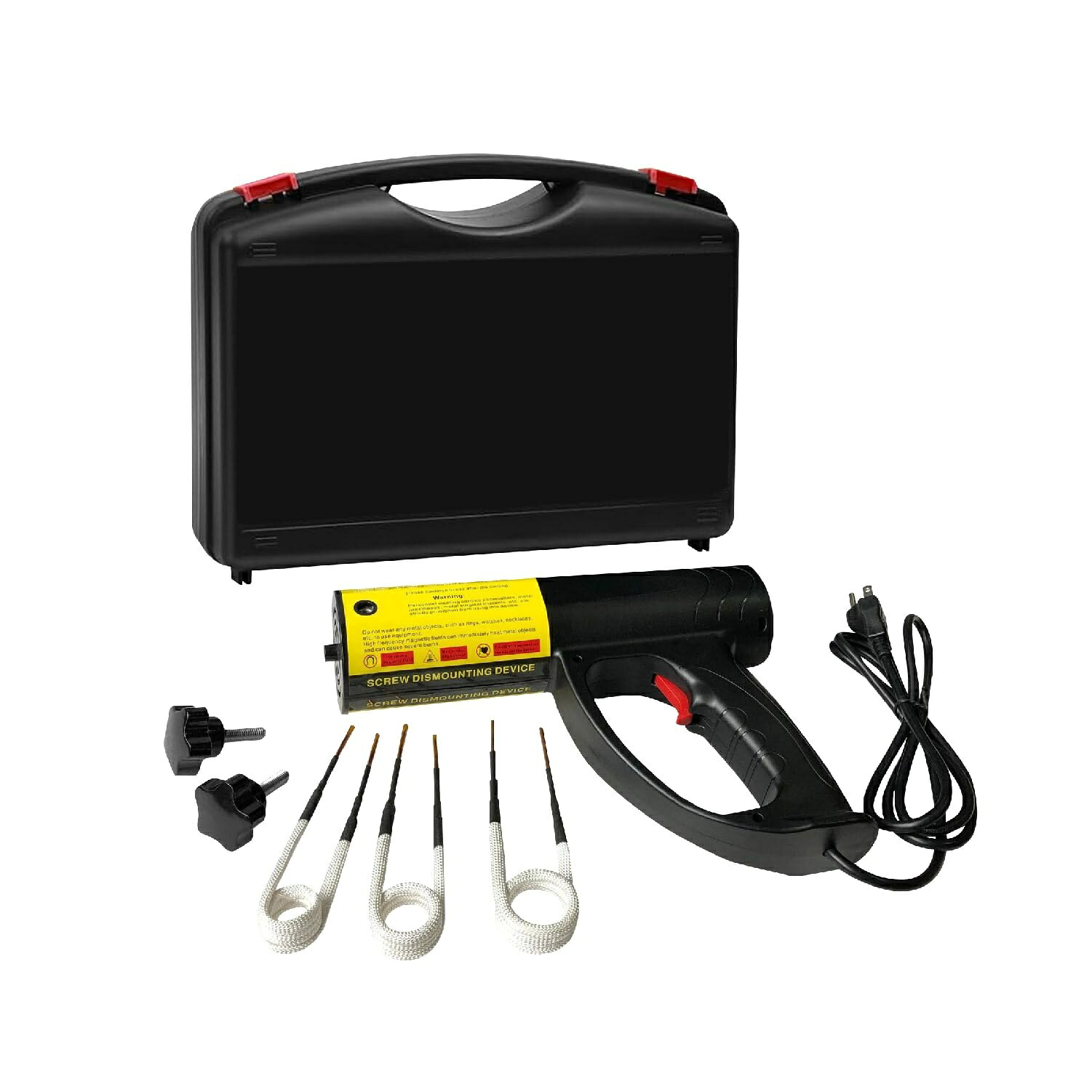 ミニ磁気さそい出す暖房器一揃いの道具 磁気さそい出す暖房器 1500W 800℃熱気相応う ハンドヘルド型 電磁熱する式 手持ち熱する器 Φ25粍 Φ30粍 Φ45粍 U型取りひろげる捲線付き添い人 点火装置付き添い人 ナットリムーバー 乗用車持続 機械類取りつくろう用 ミニ磁気さそい出す熱する器 黒いこと