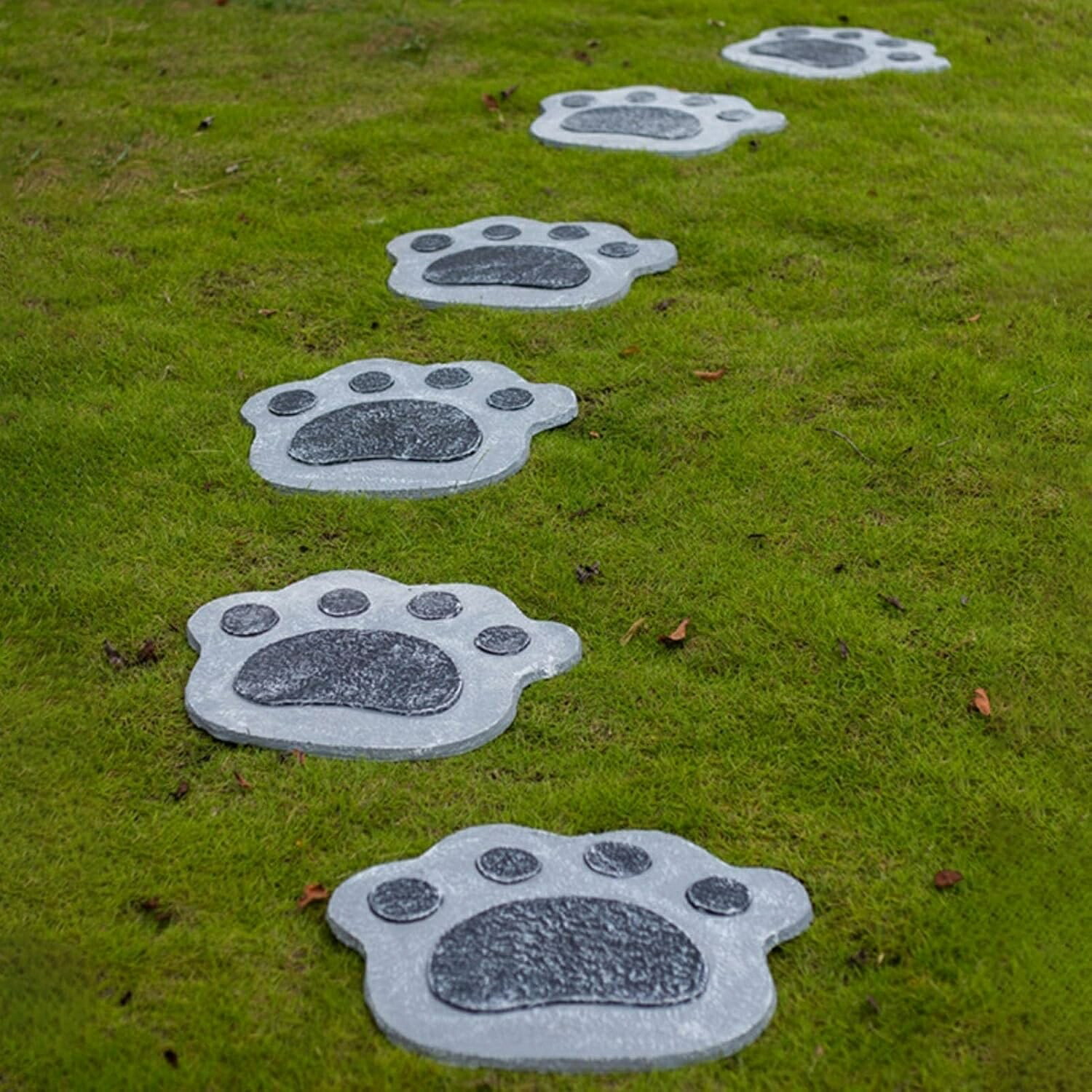 飛び石 庭のかざり付けるの飛び石1-6個 猫の手/熊の手の刷り上げるが施された立体的な丸い・円い人道のさざれ石 燻すマグネシウム人工石 好いたらしい可愛らしい庭の芝地の飛び石 可愛らしい全天候型かざり付ける的な庭の声遣いの足石 室外用 庭/買い出しショッピングセンター/内庭用