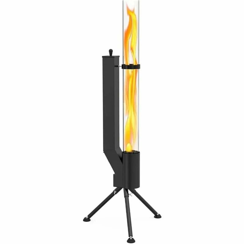 58inペレットストーブ、中庭暖房器木質ペレットヒーター、室外用ペレットファイヤーピット - 無煙木質ペレット焚き附ける炎、室外後庭かがり火、キャンプパティオガーデンピクニック用煖炉