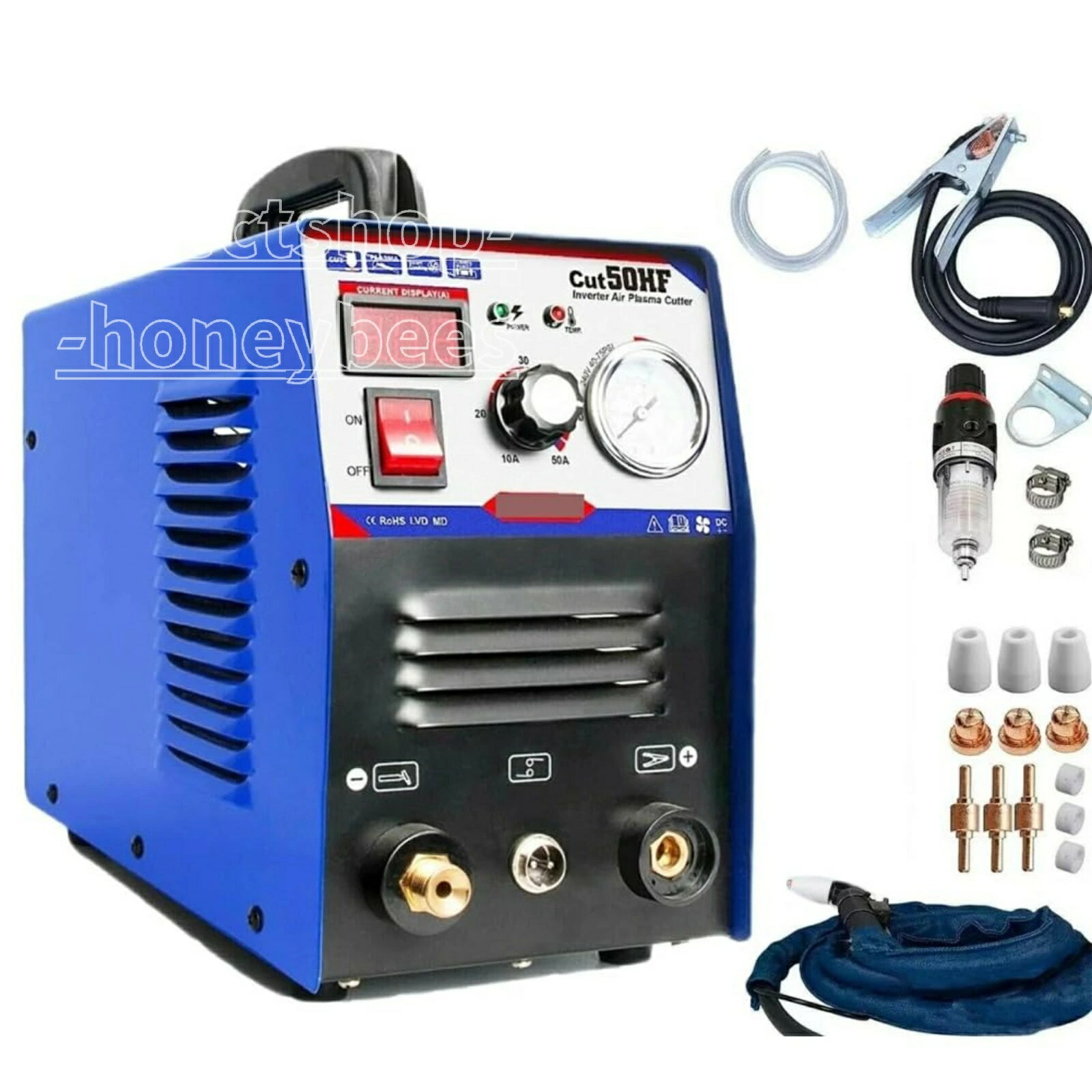 プラズマカッター CUT50 高出力 5500W IGBT 100V/200V兼用 2026モデル 最大切断12mm デジタル表示 HFアーク ポータブル 鉄 ステンレス 金属 切断機 業務用