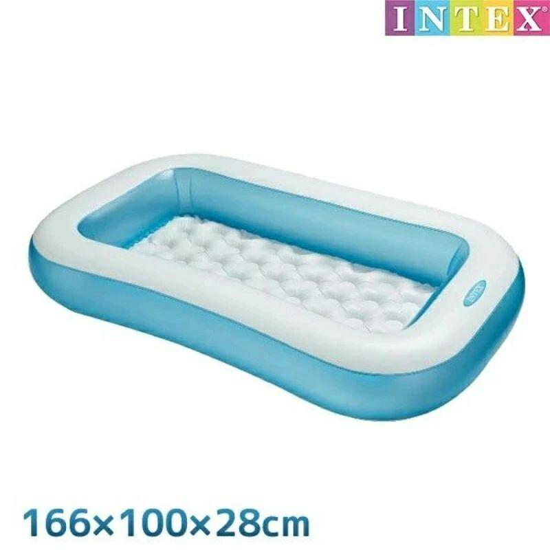 プール レクタンギュラー ベビープール 166×100×28cm 対象年齢：1歳～3歳まで SWM-PL-57403 INTEX インテックス 家庭用プール 赤ちゃん用 子供用 ベビープール 長方形 四角