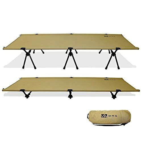キャンプ コット 静音 軽量 折りたたみベッド 耐荷重150kg ハイ/ロー切替可能 (タン)｜ワイズ商店