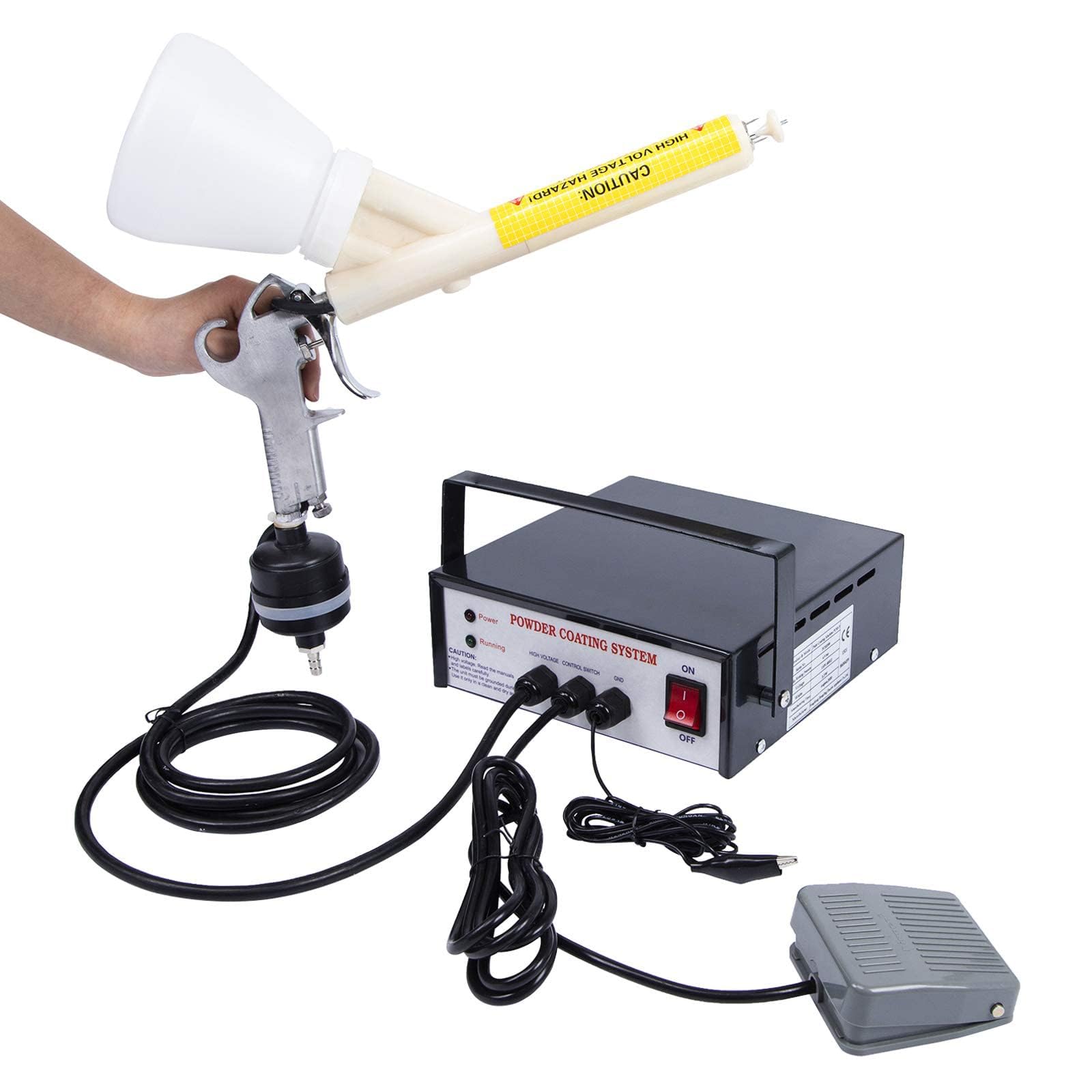 静電粉体ペンキ塗り取り合わせ器械、フットスイッチ付き添い人5度合い電動ペイントスプレーガンポータブル粉体ペンキ塗りガンスプレープラスチック用ペイントスプレーガン