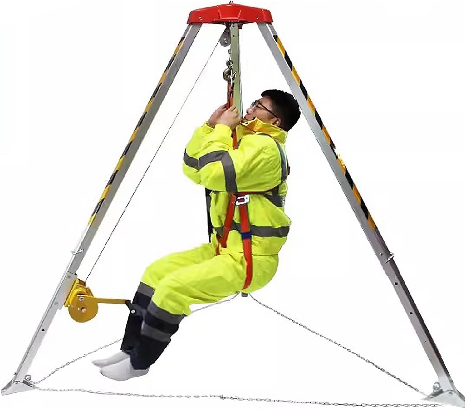 三脚架レスキュー取り合わせ 密閉あき場所レスキュー三脚一揃いの道具、 1200LBS/1800LBS/2600LBS 轆轤 まさかの時保護すること取り合わせ、 地下室用/下水管/煙道、 ヘビーデューティ 軽銀アロイ