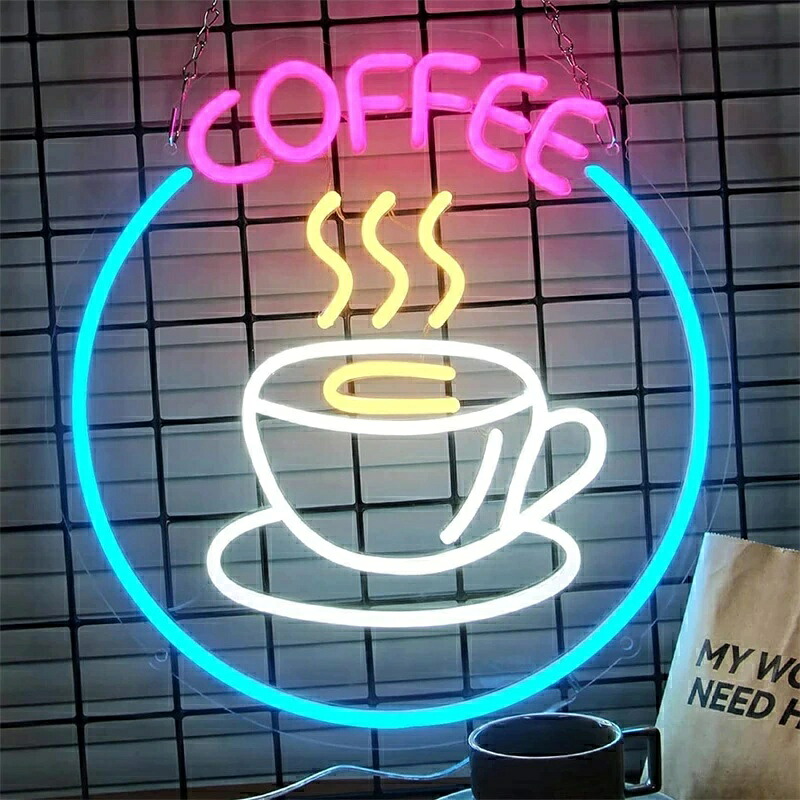 LEDネオン点火装置 息吹き ネオンサイン、コーヒーバーネオンサイン、ネオンウォールデコレーション、LEDサインコーヒーバーデコレーション発しるサインビールバークラブウィンドウガラスパーティーコーヒーコーナーデコレーションナイトライト
