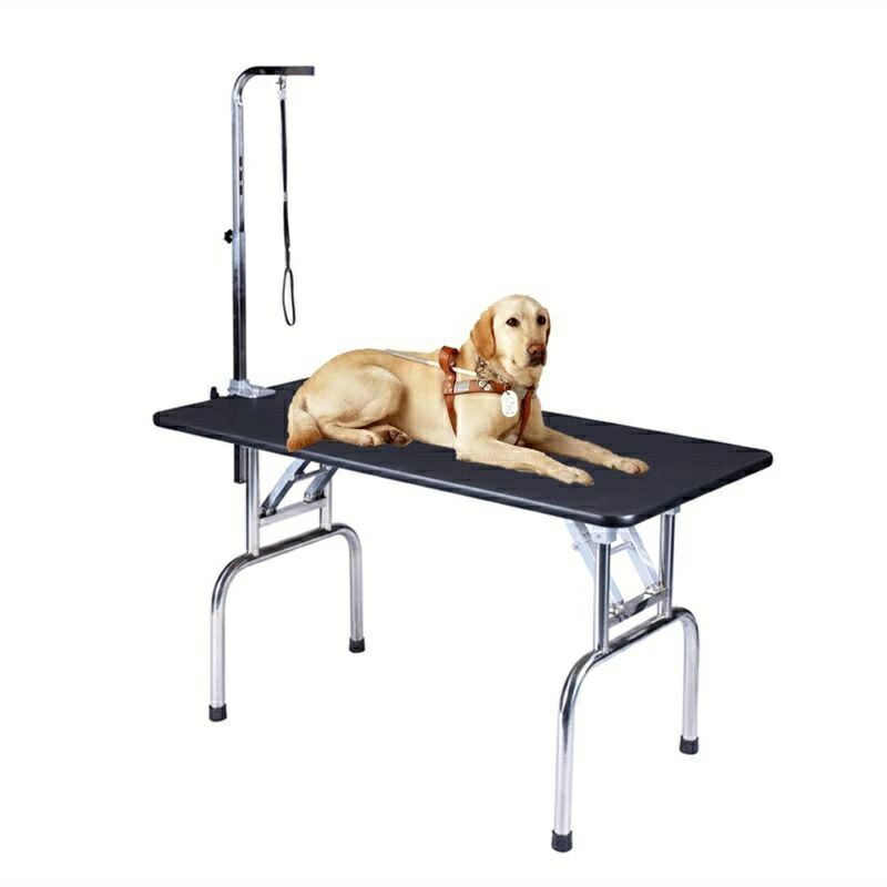 プチリュバンのトリミングテーブル/台面グリーン ペットの犬と猫 トリミングテーブル 折りたたみ トリミング台 美容テーブルの台の鉄のフレームはアームのブラケットの輪を含みます 大