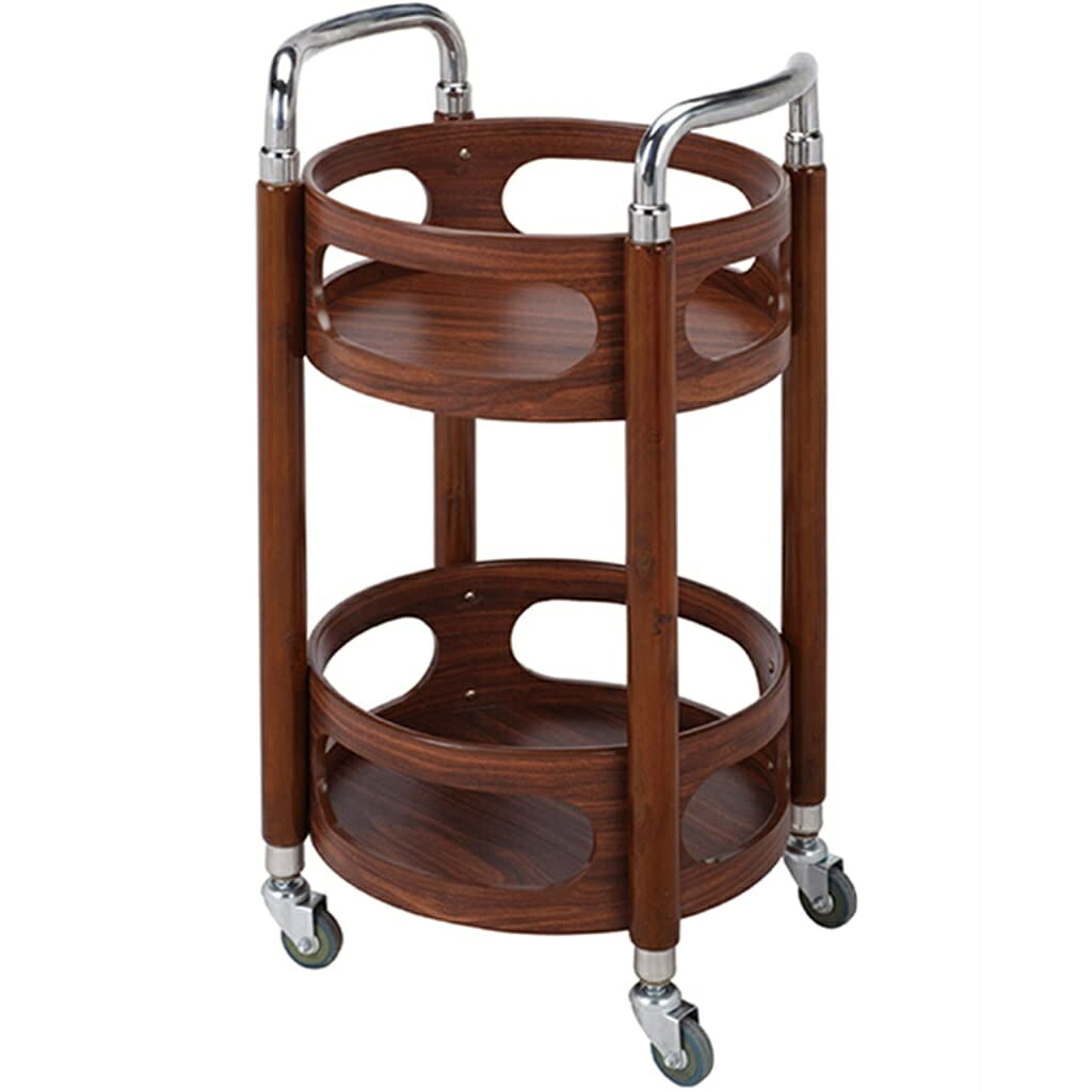 勝手もと手押し車 キャスター付き添い人 古典的なハイエンド がら明きつら構え サービングカート、 喫茶店 二層大電気容量 勝手もと手押し車、 360°の動くこと