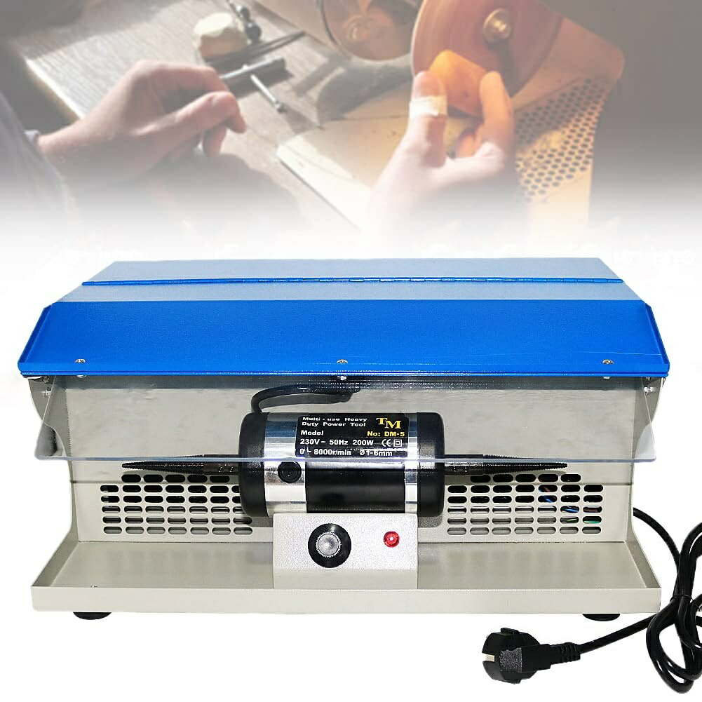 ジュエリーポリッシャーマシン 200W、集塵機ベンチトップポリッシャー、ともし火付き添い人、0-8000 rpm、機敏さ合わせる能力のある、金属元素、宝飾品、翡翆みがき上げる用のお役目用みがき上げるバフみがき上げる機