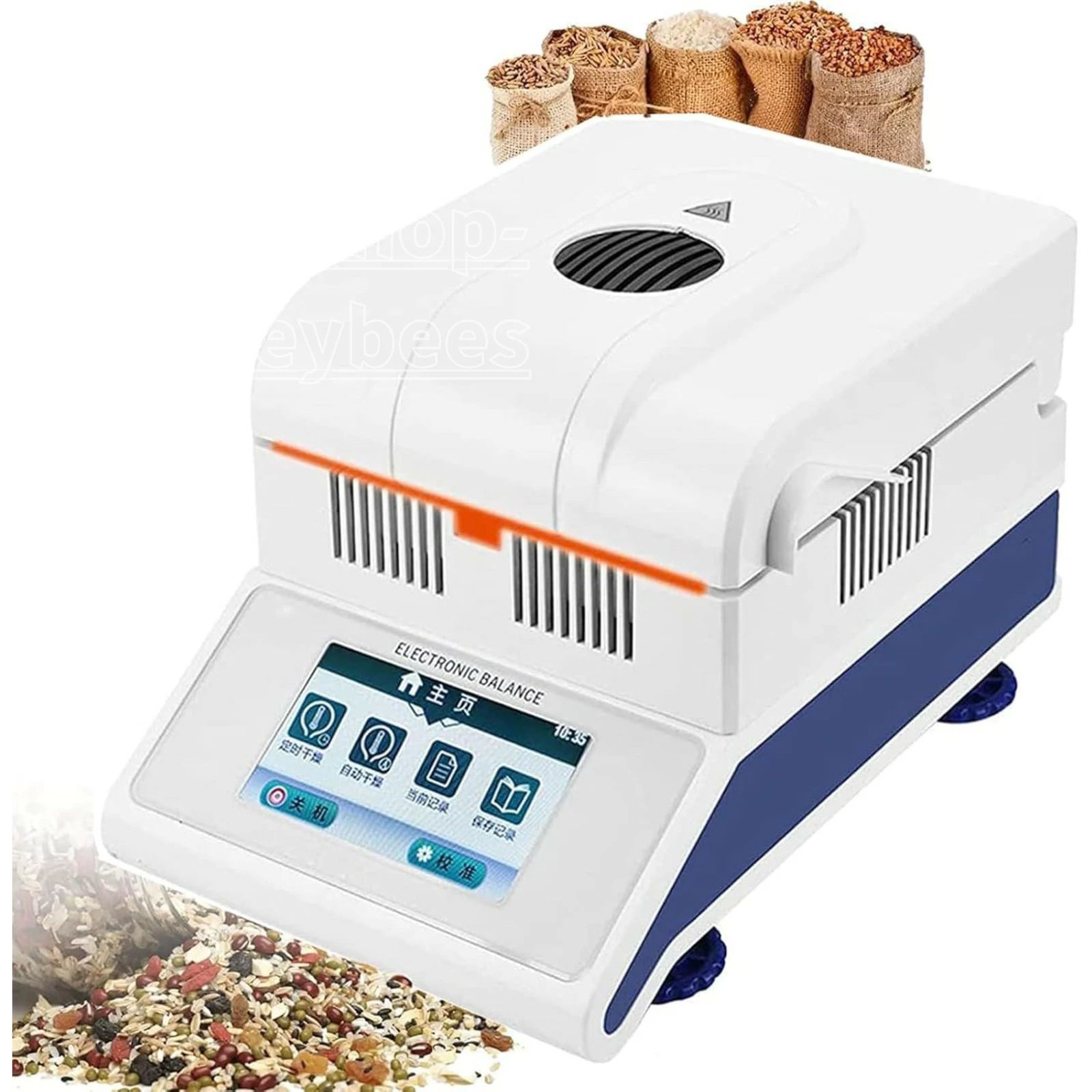 ラボ用水分計、50g / 0.001gテスターハロゲン水分計、データ保存、ワンクリック印刷、温度制御60-160℃、穀物、お茶、化学原料用