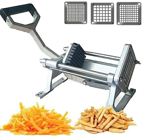 フライドポテトカッター ステンレススチール 業務用フライドポテトカッター、プロの業務用および家庭用フライドポテトカッター、サツマイモ、ニンジン、ヤムイモ、キュウリ用の6mm 9mm 12mmの刃付き 13mm 15,610円