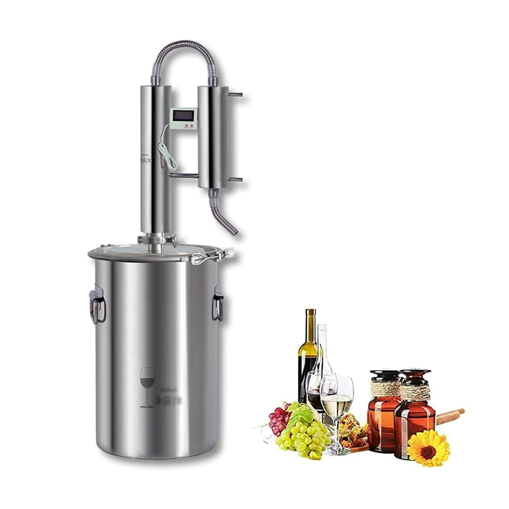 蒸留器 酒 蒸留水器 家庭用 ワイン醸造設備 304ステンレス鋼 アルコール器 温度計付き 酒造機 手作りビールキット 水蒸気 発酵タンク 水 精油 芳香 フローラルウォーター アロマ ハーブ オール熱源対応 316ステンレス鋼