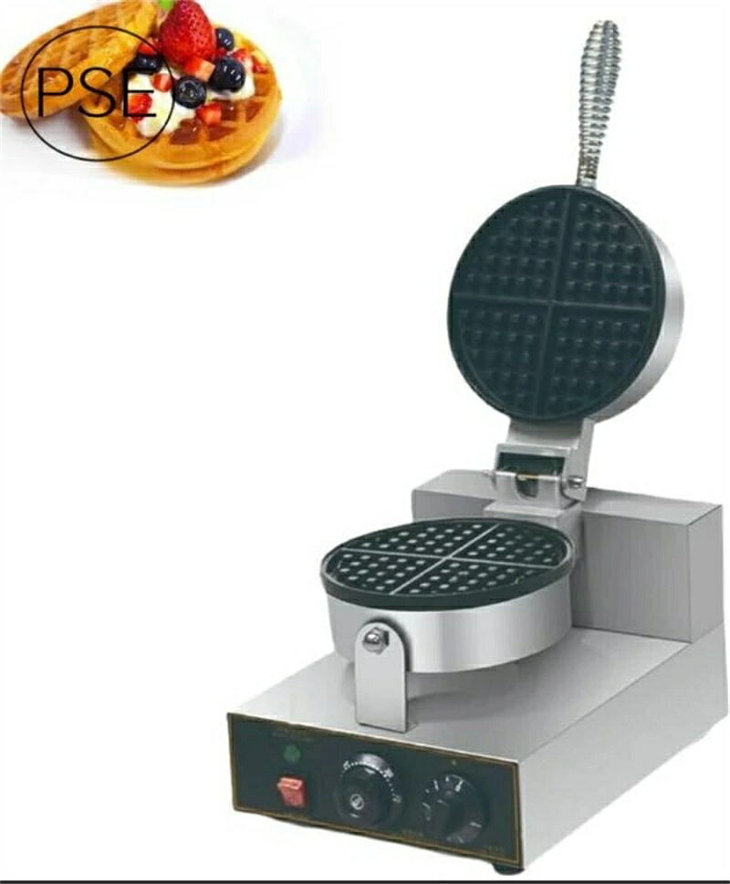 ワッフルメーカー業務用バブルワッフルメーカーワッフルメーカー、両面焼き ワッフル 焼き機1200ワットエッグバブルパフアイロン、180°回転可能2つのパンと木製ハンドル、ノンスティックテフロンコーティング付きステンレススチールベーカー、 家庭用および業務用 (PSE認証)|ワイズ商店