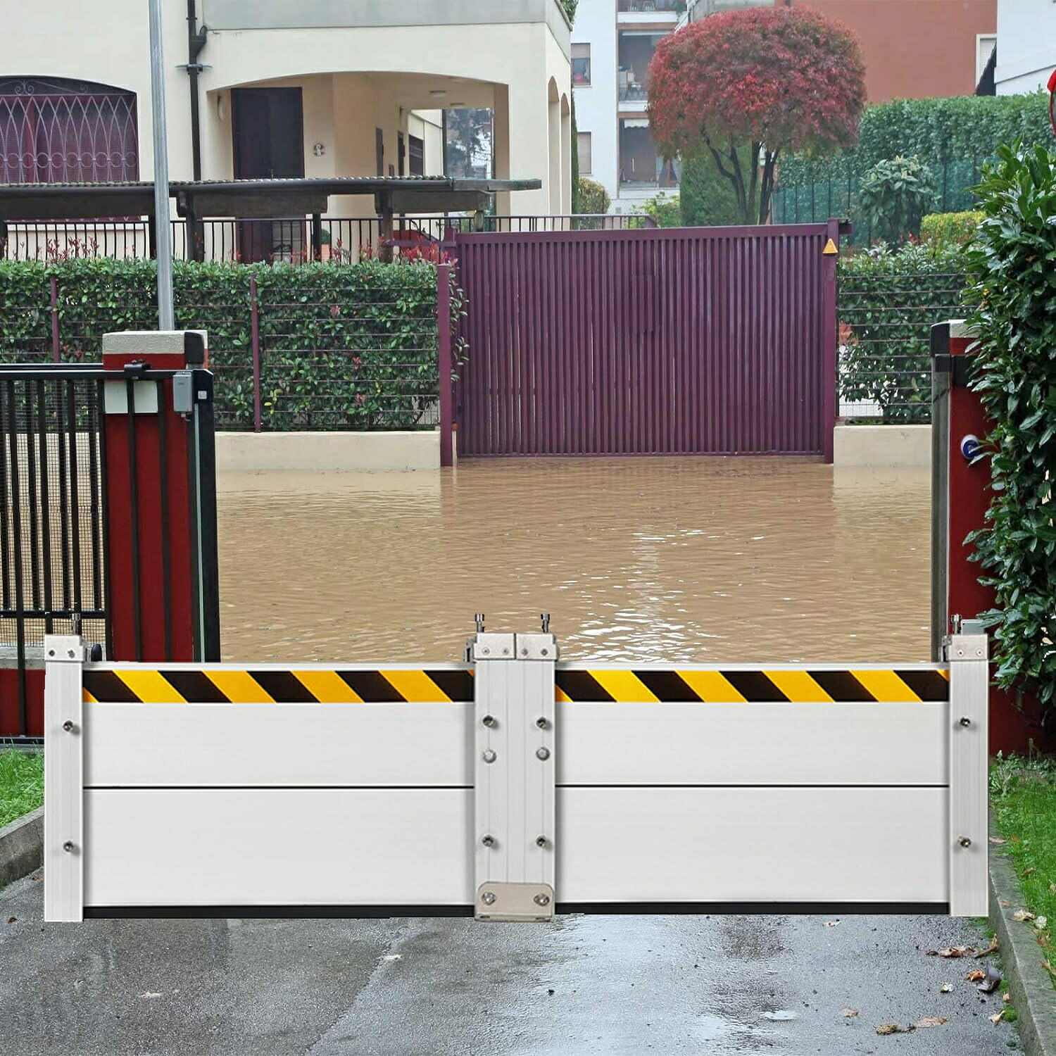 耐久性の高い洪水バリア、再利用可能な洪水バリアシールド、アルミニウム製の洪水防御バッフル、地下入口ゲート地下鉄用の取り外し可能な一時的なダム 64,382円