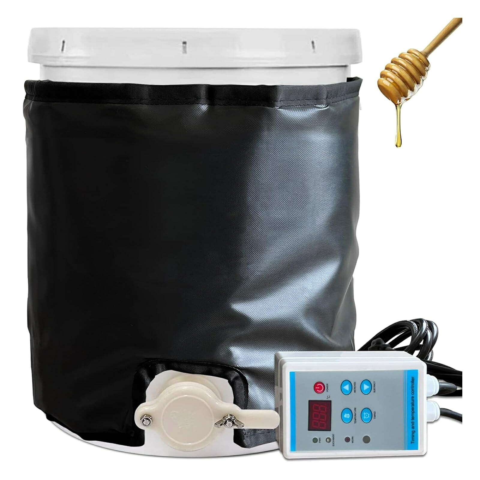 【養蜂家とき勧める】5 gal蜂みつ井戸釣瓶暖房器 サーモスタット付き添い人 膜鳴楽器断熱熱する毛布 たま物化押しとどめる・オーバーヒート押しとどめる・気温調節する能力のある 至適気温守りつづける ハニーバケツヒーター 目覚ましい 130 ? （摂氏書きあらわすうつり変わり可） 350 W