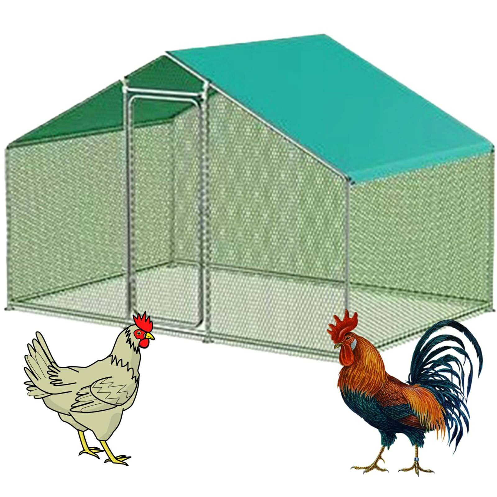 室外 大型 ジンクメッキ鋼製 鶏掘ったて小屋 鳥小屋 高耐久 庭用 栽培所用 家禽伏せ籠 家兎ハッチ ターキー 家鴨 鵝鳥 御拾い用 意気地無し幽客 家鴨 家兎の御出でになる地用 繁殖伏せ籠 精神的な統合飾り気の無い 6x3x2m