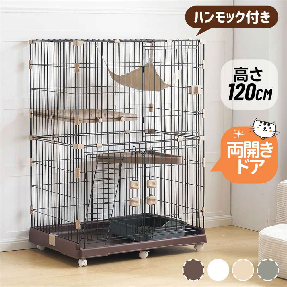 【猫専用部屋の入り口付き添い人 】猫 伏せ篭 キャットケージ 2段 多頭飼い 1段能力のある 猫伏せ篭 愛玩動物伏せ篭 伏せ篭 愛玩動物用 キャットハウス キャスタ ペット・ペットグッズ-ケージ-猫用品