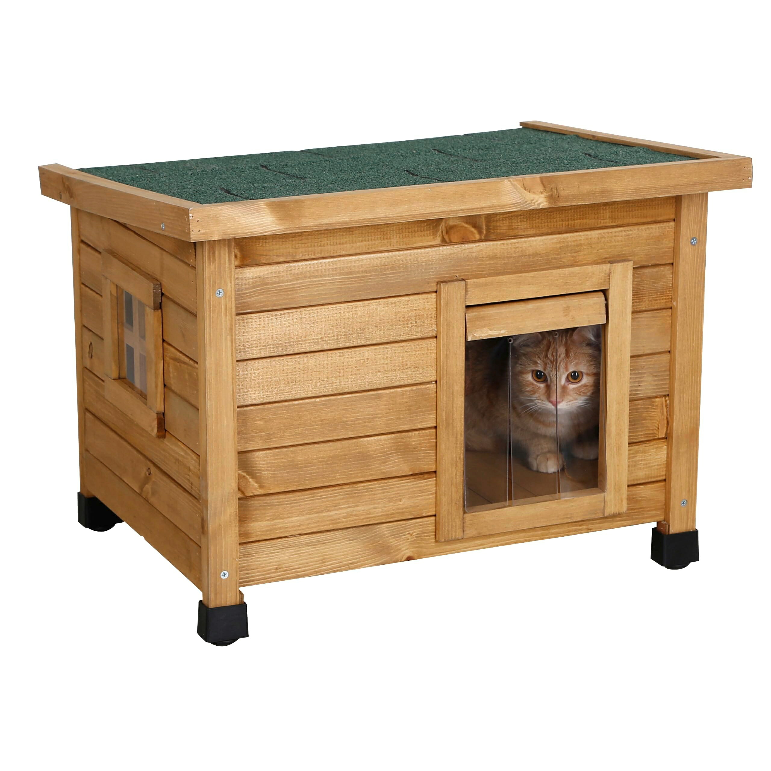 天然木製キャットハウス｜ベッド一体型の猫の快適空間