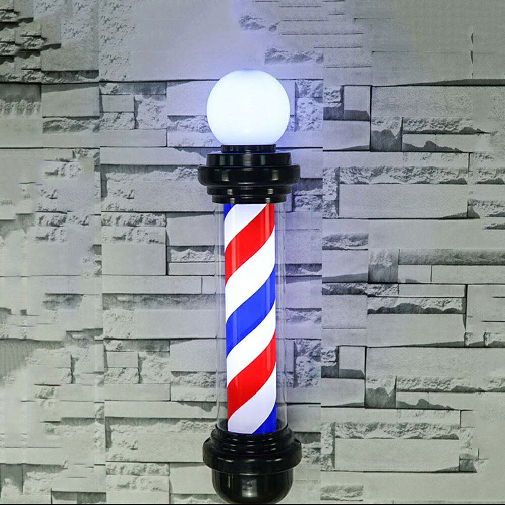 息差し極点 理容 露天，LEDバーバー極点 - レッドブルーホワイトスピニングストライプサイン - バーバー販売店露天折りかえしともし火 - 回転させる男ほら穴息差し