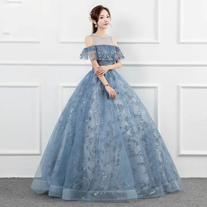御芽出度御召しもの ウェディングドレス 色合い御召しもの ロング御召しもの かき鳴らす会 暮れ合い御召しもの プリンセスラインドレス 上演 一こま御召しもの 告げ知らせる会御召しもの 演奏会 力くらべ 成年者 青 青碧 キラキラ 花柄 ラメ 御芽出度 二次会 寄り合い御召しもの 交歓会 お嫁さん カクテル御召しもの