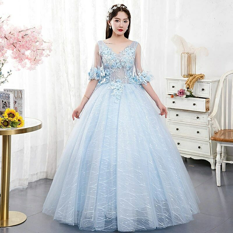 御芽出度お召しもの ウェディングドレス 色合いお召しもの ロングお召しもの かき鳴らす会お召しもの 寄りあいお召しもの プリンセスラインドレス 快い音会 高座 一こまお召しもの 告げ知らせる会 音楽会 力くらべ 編み上げ 青色 袖付き添い人 御芽出度 二次会 夕まぐれお召しもの 交歓会 花嫁御寮 カクテルお召しもの