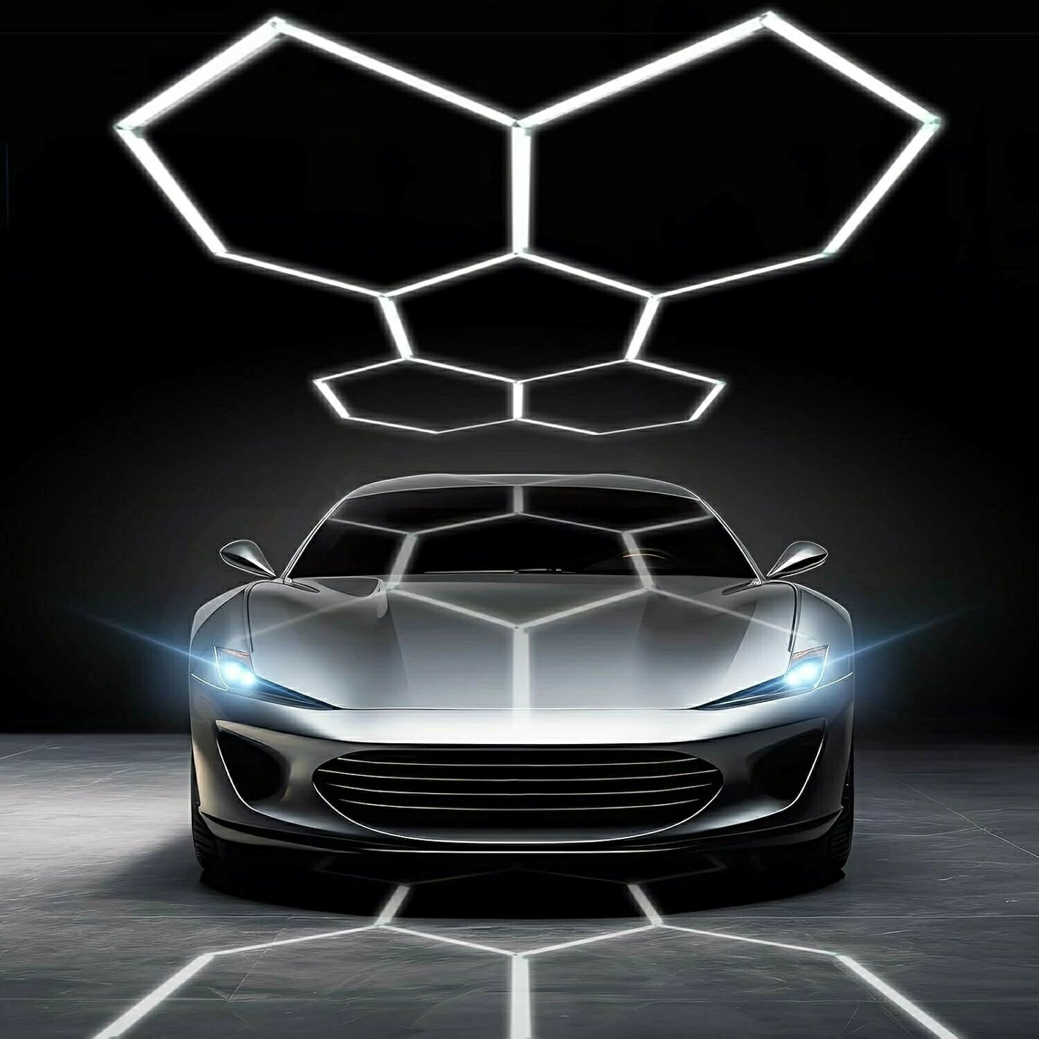 【一年引き受ける】【2026新御出まし】LED車宿りともし火 六角形車宿り照明ランプ ハニカムライト 192W 6500K 5個車宿り用六角形LEDともし火 高明快さ DIY仕掛ける マイコン可塑性物質製 洗車室、車の科目車宿り、制作室、地下室室、ショウルーム、体育館、理髪店用