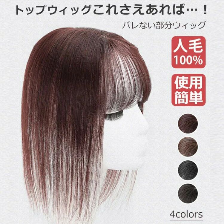 ナチュラル 部分かつら 女性用 ウィッグ 総手植え つむじ 白髪 ポイントウィッグ 白髪隠し 自然 人毛ウィッグ ウィッグ 頭頂部