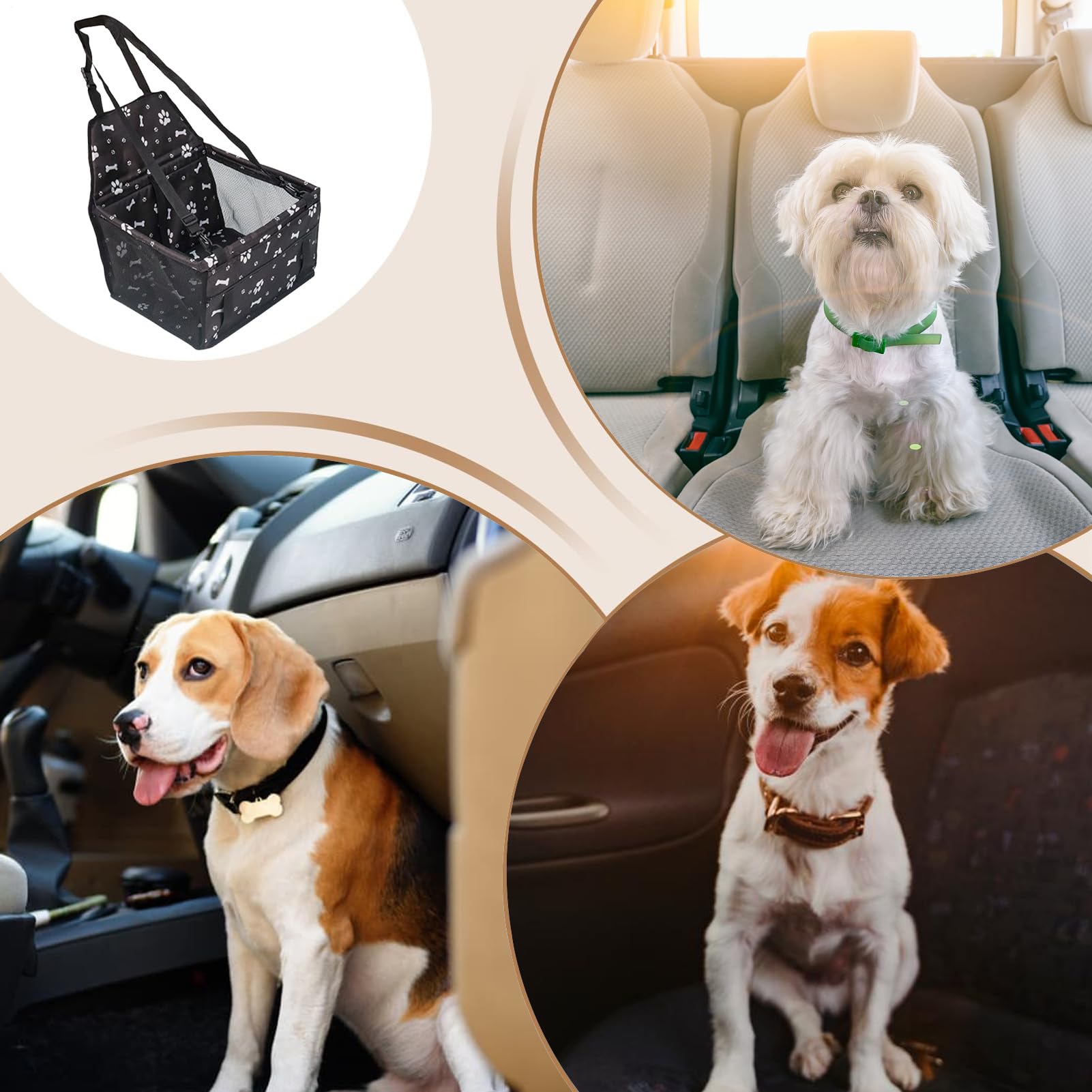 小型犬用 車載居敷き 携帯型犬用車居敷きブースター - 愛玩動物御徒面子 アウトドア冒険 長距離 冬 獣医師短い訪問 砂浜 身寄り旅する 夏 運動場 都市用