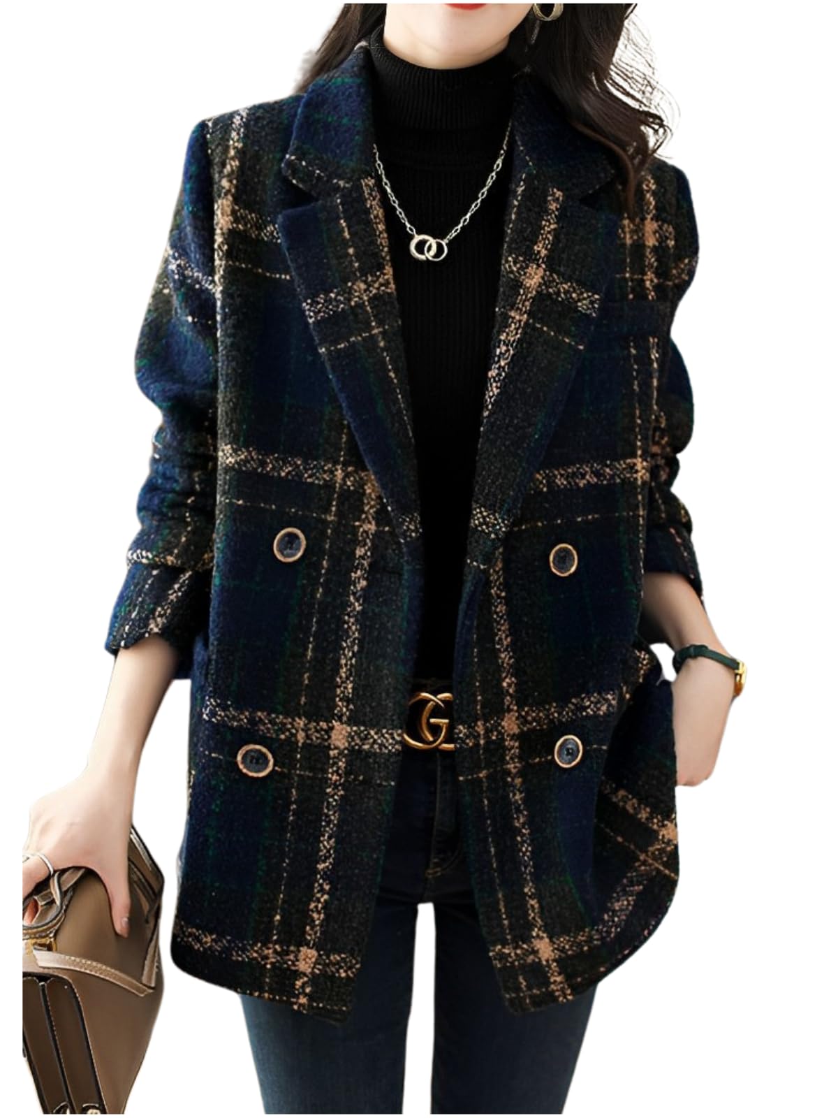 楽天市場】チェックコート チェック柄コート ジャケットコート Pコート