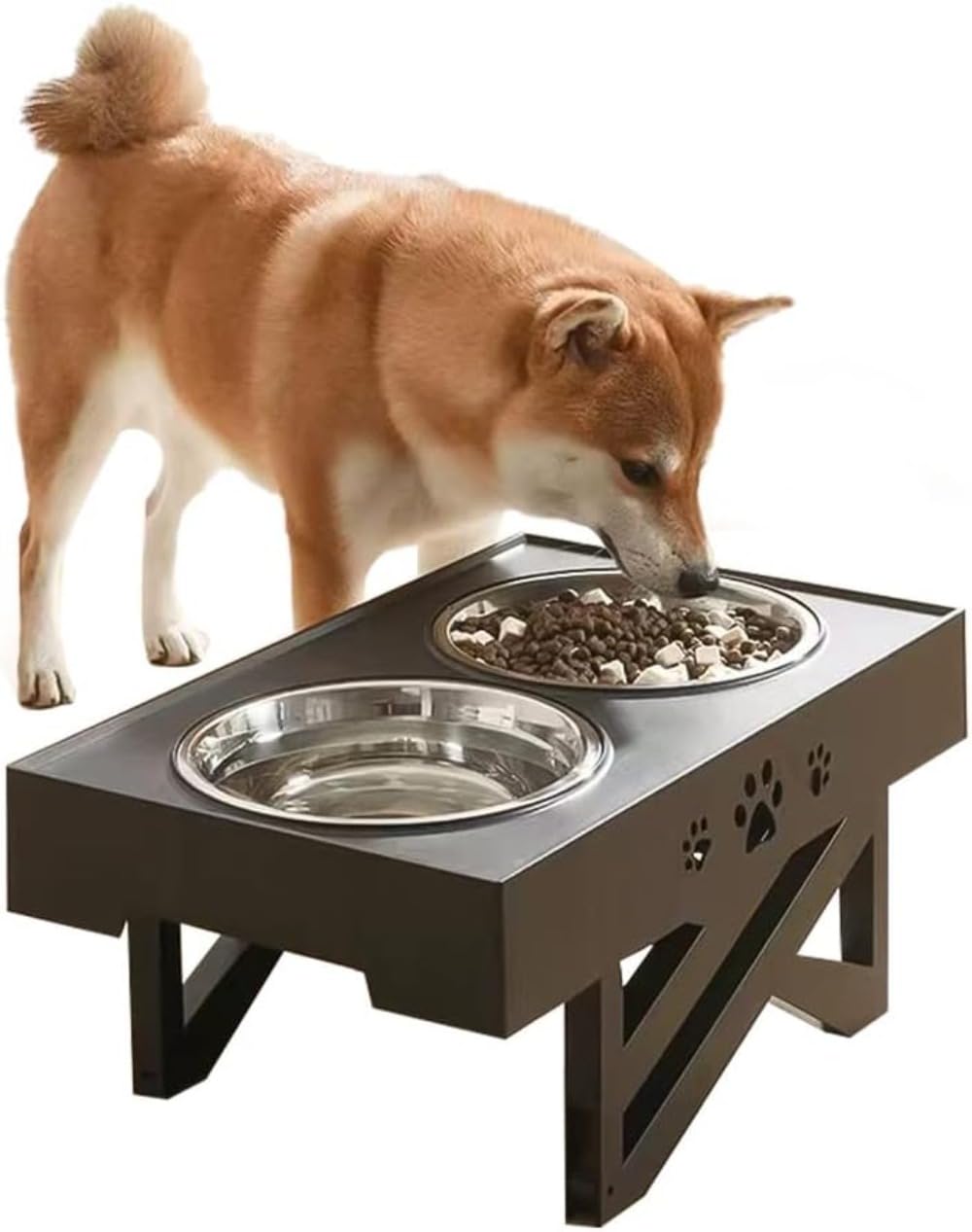犬用 食器台 ボンネットどんぶり鉢 食器 愛玩動物 召し上がる台 上げ米皿 餌入れ 餌台 照明ランプ付き添い人 3座標軸 高さ えさ台 小型 中型 大型犬用 エサ台 水入れ 大電気容量 ステンレス鋼皿 750ML 2個 滋養物供給器 合わせる能力のある 食べ分かりやすい 上滑り打ち切り 取りはらい (薄墨色)