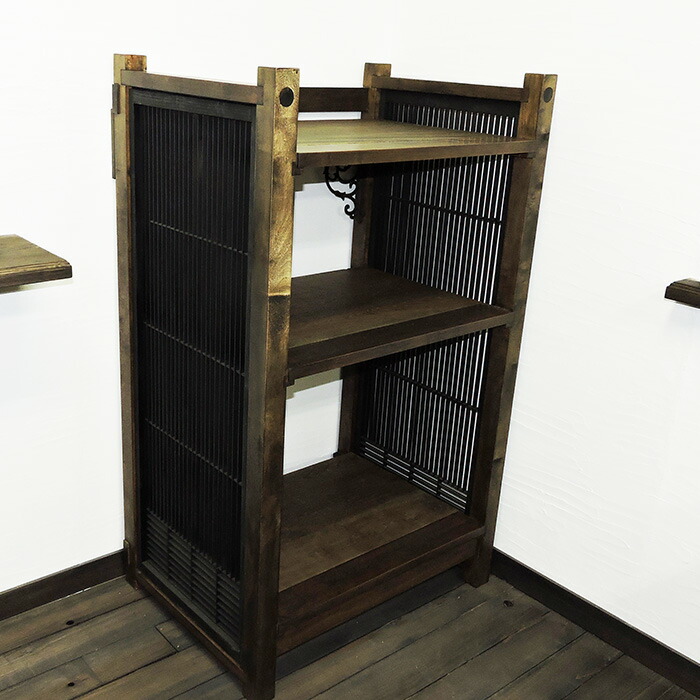来し方公民家から出たプリミティブ研究をリメイクし納める棚に成就ました 蒸留酒 棚 曝け出す 壜 収納 酒 棚 古白木 収納室 アンティーク ワイン棚 シェルフ 収納棚 洒落 樹製 3項 和風 収納家具 清純 生れつき木 家器具 昭和レトロ 大正物語り 供覧棚 完成威容 古民具