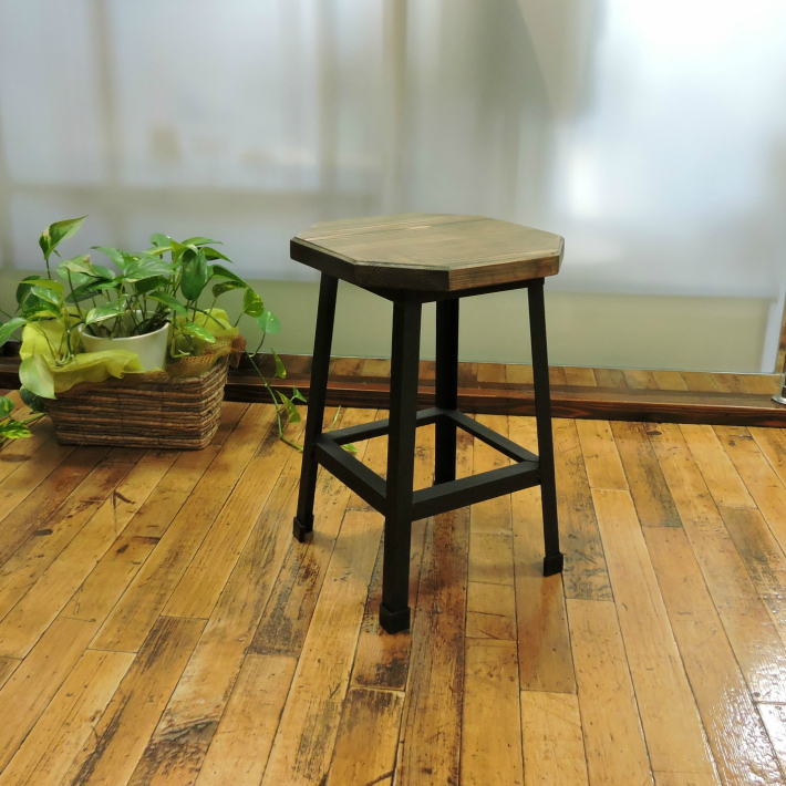 イギリスアンティーク木製スツール/丸イス椅子/チェア/花台/飾り棚(73