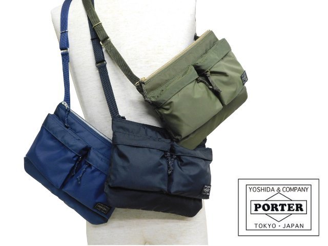 吉田カバン PORTER FORCE ポーター フォース 薄マチ ショルダーバッグ ミリタリーテイスト ナイロン 855-05458  【１着でも送料無料】