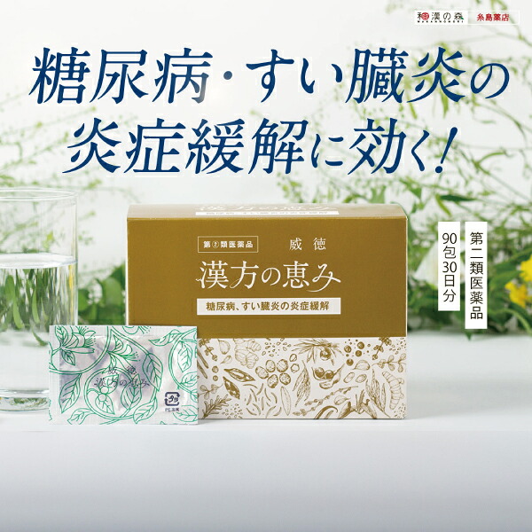 【楽天市場】【指定第2類医薬品】 威徳 90包 漢方の恵み 糖尿病 医薬品 漢方薬 すい臓 膵臓炎 膵臓炎の炎症緩解 インスリン 糖 血中濃度 ...