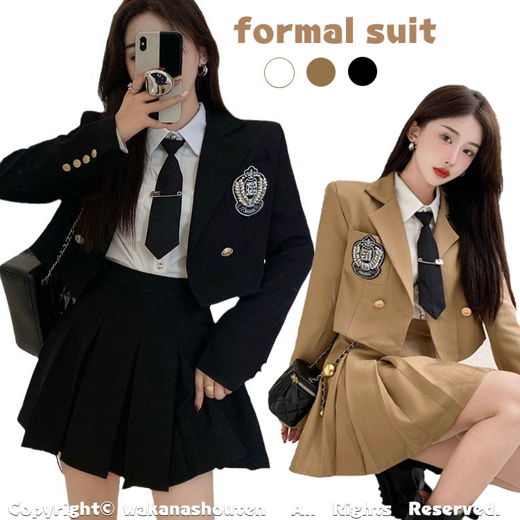フォーマル スーツ 女の子 卒業式 スーツ 女の子 韓国 制服 卒服 女の子 大きいサイズ フォーマルスーツ ピアノ発表会 スーツ ブレザー ゆったりサイズ 2/4点セット 高校生 韓国卒業式 スーツ 女の子 小学校 入学式 子供スーツ ジャケット ブラウス スカート S M L 送料無料