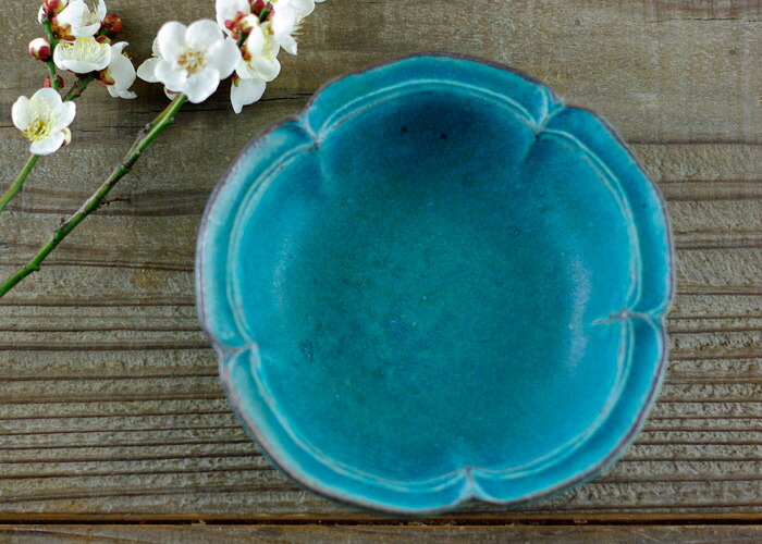 楽天市場 益子焼 シャビーターコイズ 梅ボウル 小 ターコイズブルー 青 かわいい おしゃれ モダン 陶器 和食器 食洗機対応 電子レンジ使用可 ギフト 名入れ 別料金 お家カフェ 益子焼 和食器通販 わかさま陶芸