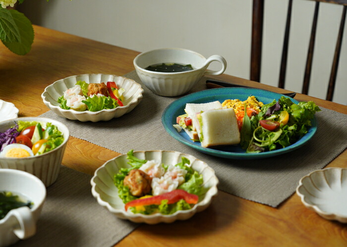 max30%offクーポンあり】シャビーターコイズ プレート（L） 益子焼