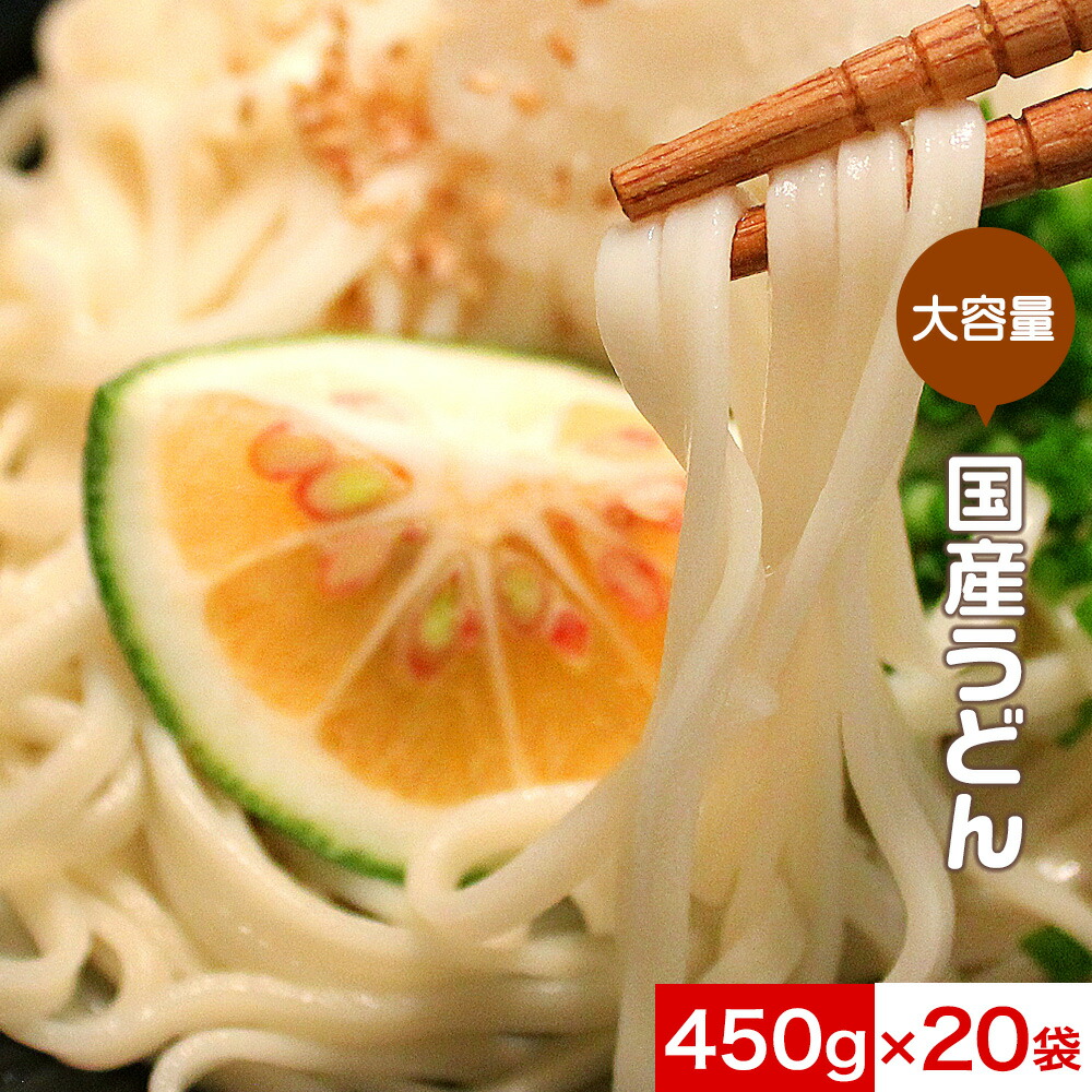 【LINE登録で15%OFFクーポン獲得】うどん 饂飩 乾麺 国産小麦使用 大容量 9Kg（450g×20袋）　国産 麺類 暖かい 冷たい まとめ買い 大量 訳あり 送料無料 コシ 美味しい おすすめ 食品