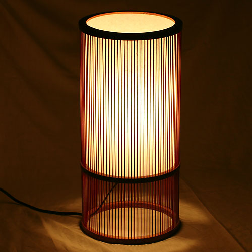 駿河竹千筋細工 行燈 行灯 筒型 小 静岡県伝統工芸品 杉山雅泰 すらりとシンプルなスタンド フロアスタンド ランプ 作 こだわりの和雑貨 和敬静寂