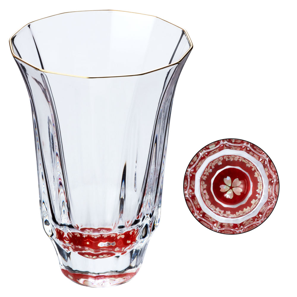 楽天市場】天野漆器：金杯[万華鏡シリーズ] 水玉(貝入) 朱/黒 ※色をお