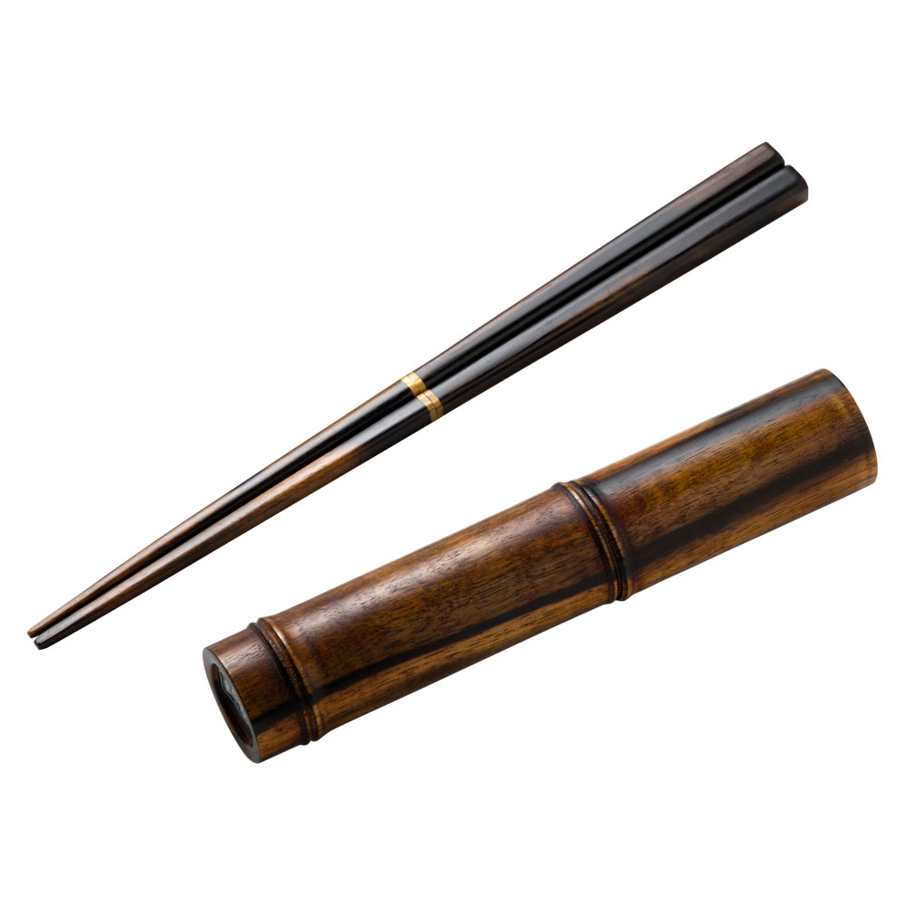 茶道具　小松一徳作　黒柿製　五角茶器　共箱　V　R6617 茶道具小松一徳作黒柿製五角茶器共箱VR6617