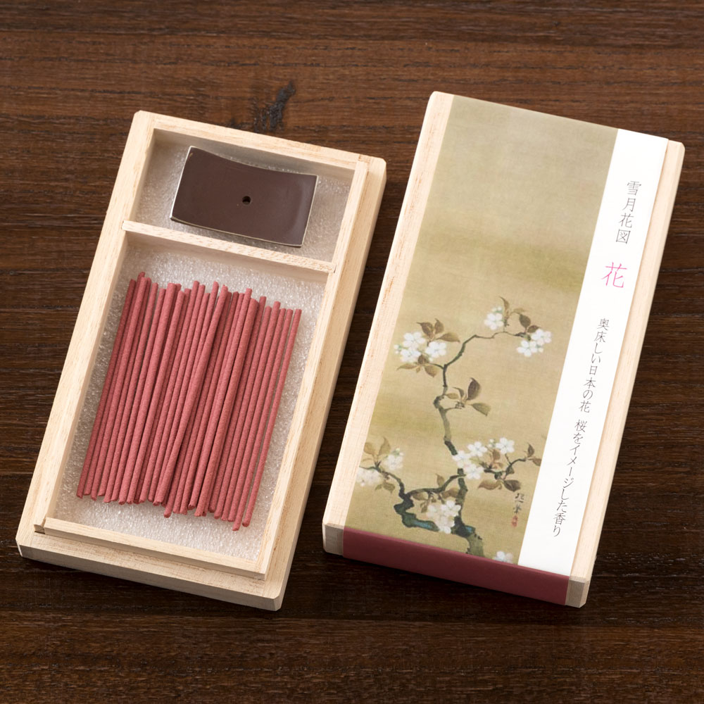 楽天市場 スティックお香 桐箱入 雪月花 花 奥床しい日本の花 お香と香立てセット 悠々庵 Incense And Incense Stand Set こだわりの和雑貨 和敬静寂