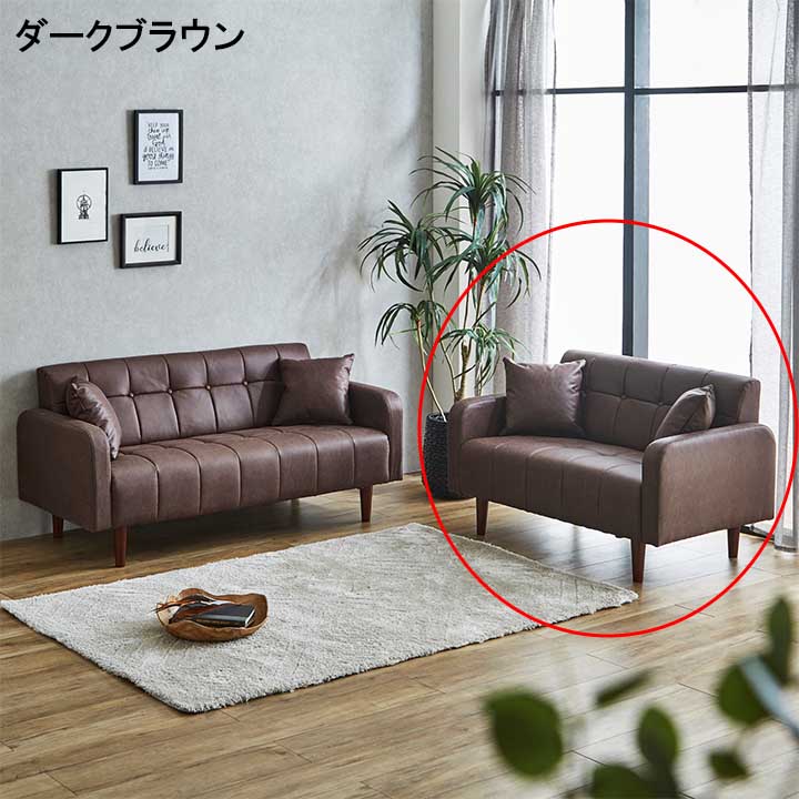 【4/14 20時～ ポイント5倍＆値引クーポン】ソファ リビングソファ 2人掛け シンプル 存在感 幅120 2Pソファ 2Pリビング モダン おしゃれ ダークブラウン 脚付き 大川