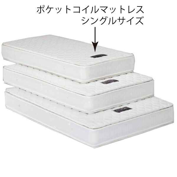 マット マットレス ポケットコイル 厚さ24cm シングルマットレス 両面ピロートップ 韓国インテリア
